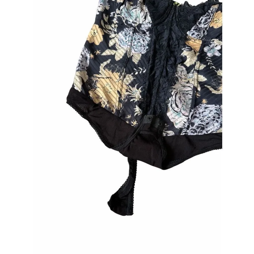 Free People Bodysuit Good Luck Charm Floral Lace‎ Black size Small